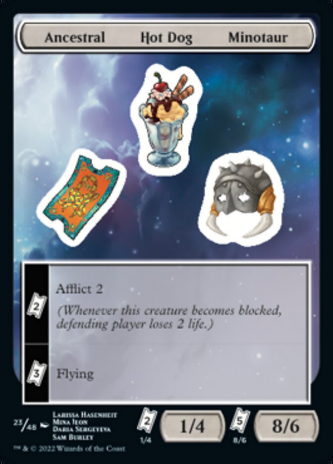 Ancestral Hot Dog Minotaur [Unfinity Stickers] | Kessel Run Games Inc. 