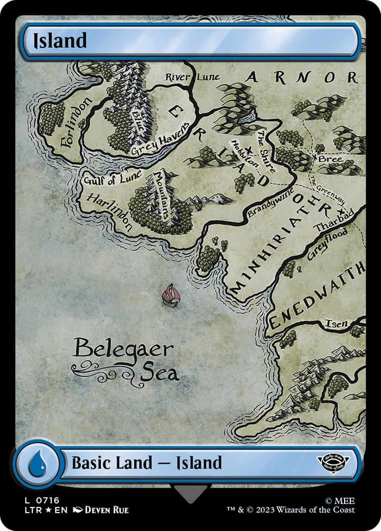 Island (0716) (Surge Foil) [The Lord of the Rings: Tales of Middle-Earth] | Kessel Run Games Inc. 