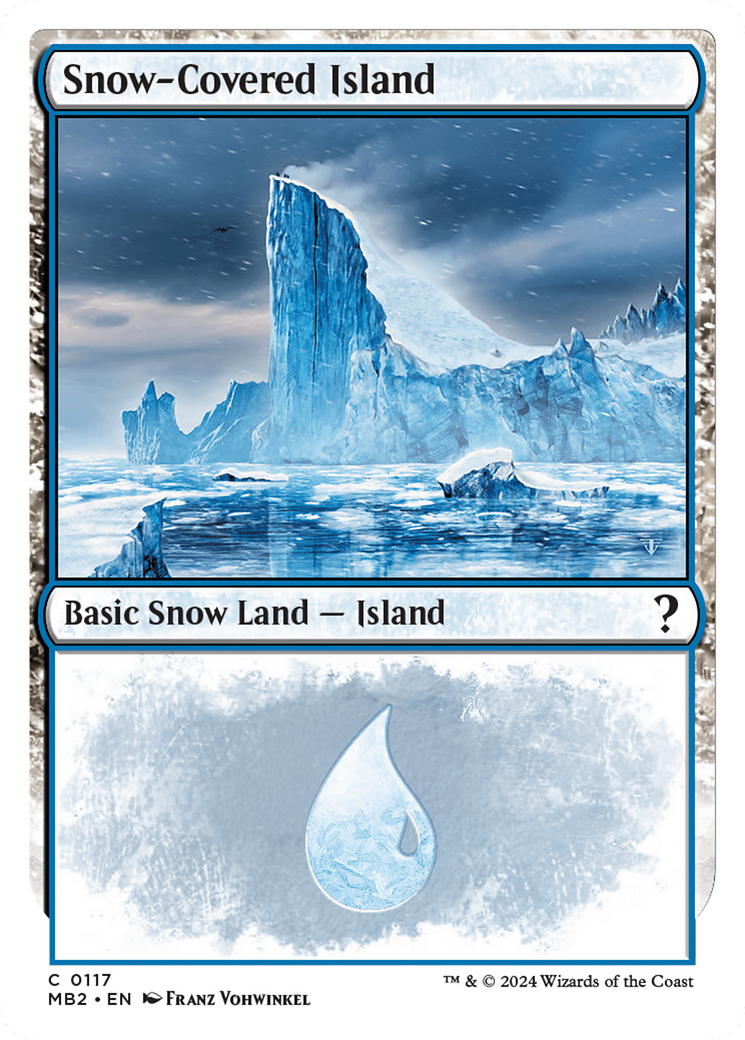 Snow-Covered Island (White Border) [Mystery Booster 2] | Kessel Run Games Inc. 