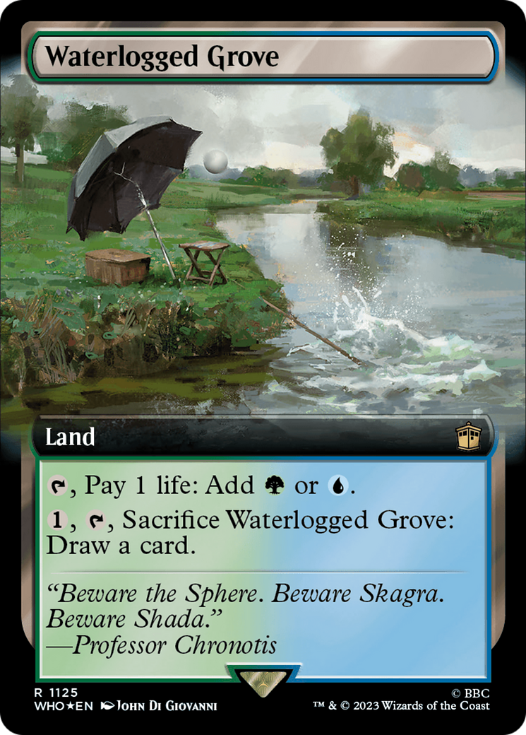 Waterlogged Grove (Extended Art) (Surge Foil) [Doctor Who] | Kessel Run Games Inc. 