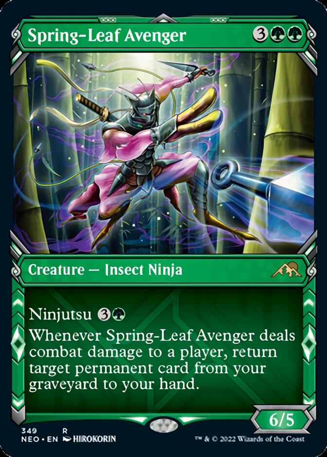 Spring-Leaf Avenger (Showcase Ninja) [Kamigawa: Neon Dynasty] | Kessel Run Games Inc. 