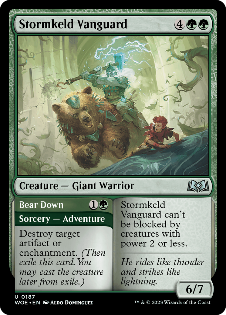 Stormkeld Vanguard // Bear Down [Wilds of Eldraine] | Kessel Run Games Inc. 