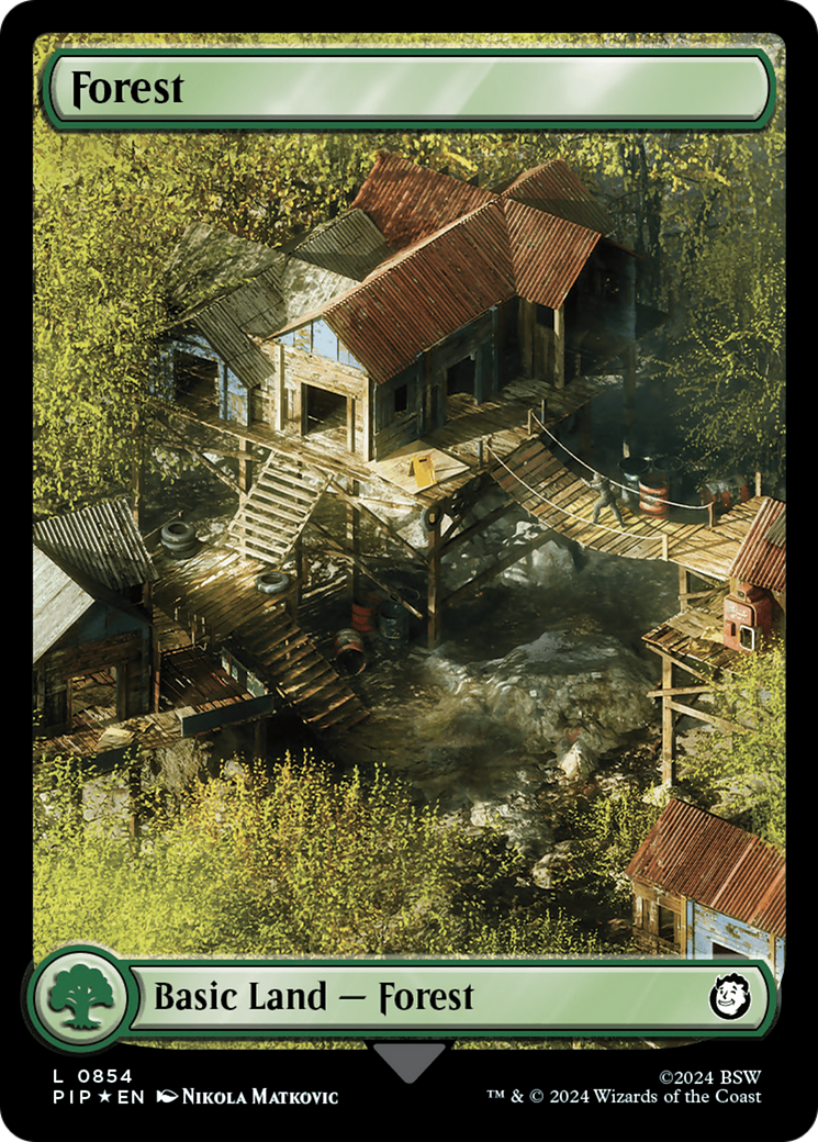 Forest (0854) (Surge Foil) [Fallout] | Kessel Run Games Inc. 