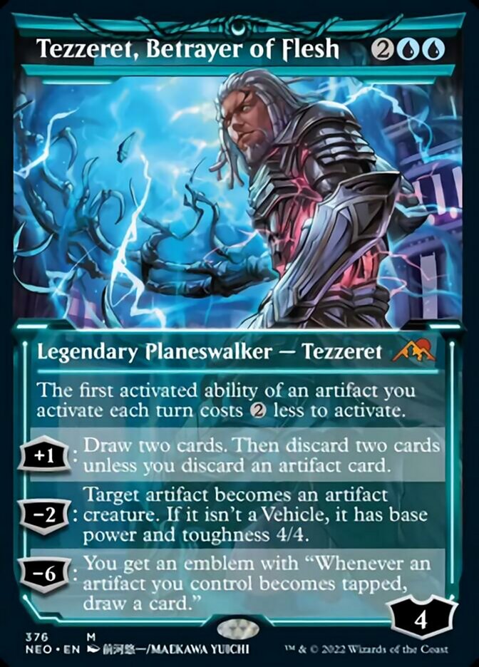 Tezzeret, Betrayer of Flesh (Showcase Soft Glow) [Kamigawa: Neon Dynasty] | Kessel Run Games Inc. 