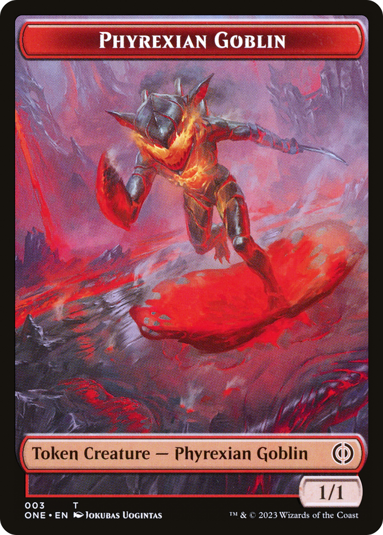 Phyrexian Goblin // Drone Double-Sided Token [Phyrexia: All Will Be One Tokens] | Kessel Run Games Inc. 
