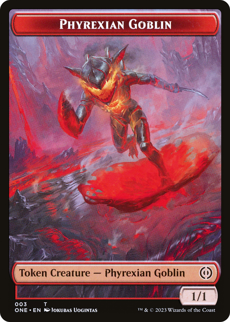 Phyrexian Goblin // Phyrexian Beast Double-Sided Token [Phyrexia: All Will Be One Tokens] | Kessel Run Games Inc. 