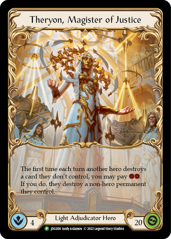 Theryon, Magister of Justice [JDG008] (Promo)  Rainbow Foil | Kessel Run Games Inc. 