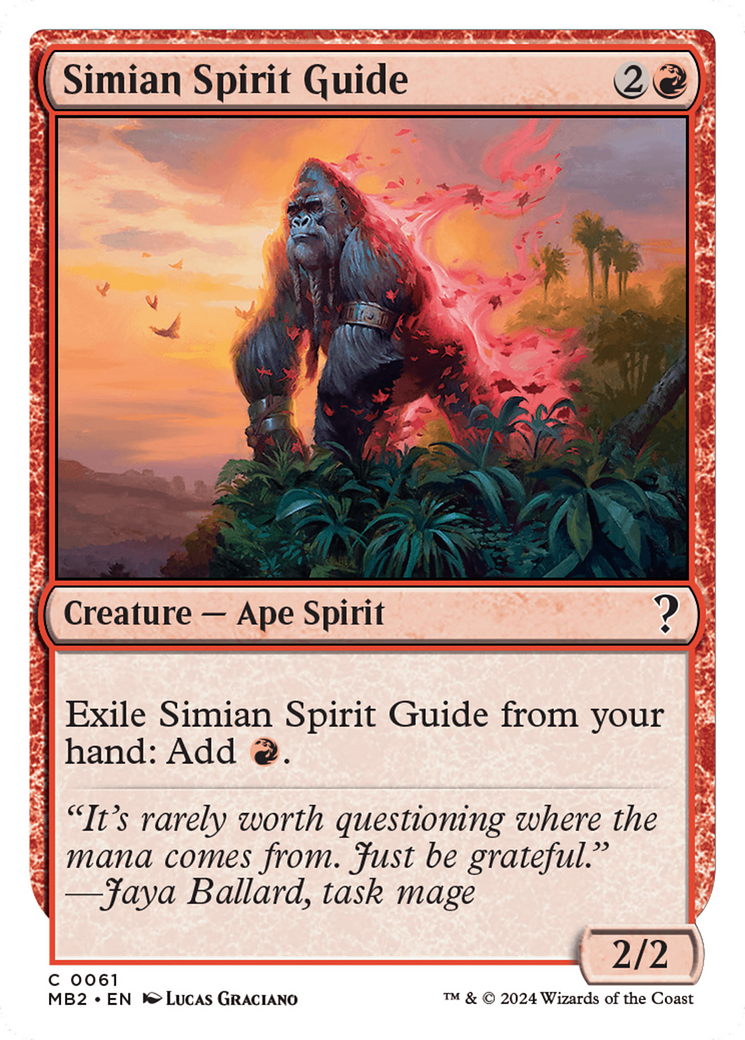 Simian Spirit Guide (White Border) [Mystery Booster 2] | Kessel Run Games Inc. 