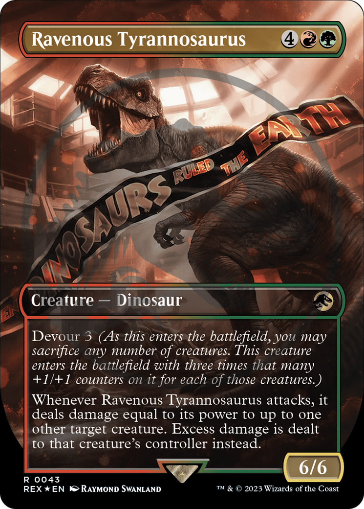 Ravenous Tyrannosaurus (Emblem) (Borderless) [Jurassic World Collection Tokens] | Kessel Run Games Inc. 