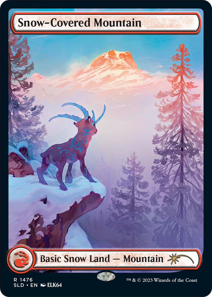 Snow-Covered Mountain (1476) (Rainbow Foil) [Secret Lair Drop Series] | Kessel Run Games Inc. 