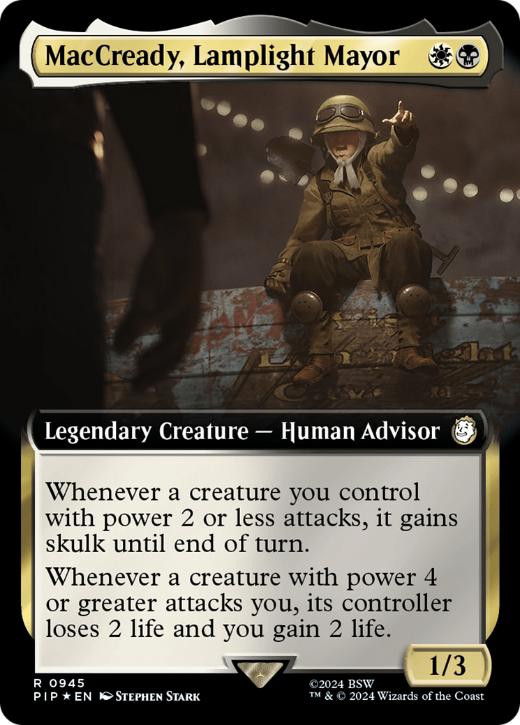 MacCready, Lamplight Mayor (Extended Art) (Surge Foil) [Fallout] | Kessel Run Games Inc. 