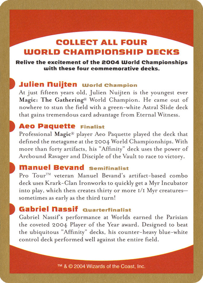 2004 World Championships Ad [World Championship Decks 2004] | Kessel Run Games Inc. 