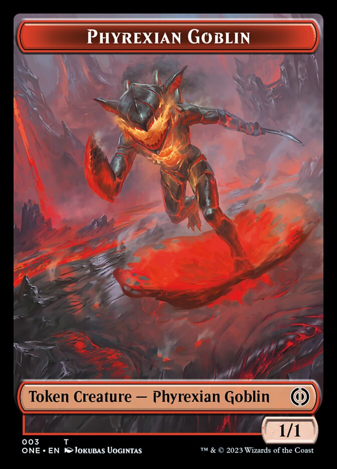 Rebel // Phyrexian Goblin Double-Sided Token [Phyrexia: All Will Be One Tokens] | Kessel Run Games Inc. 