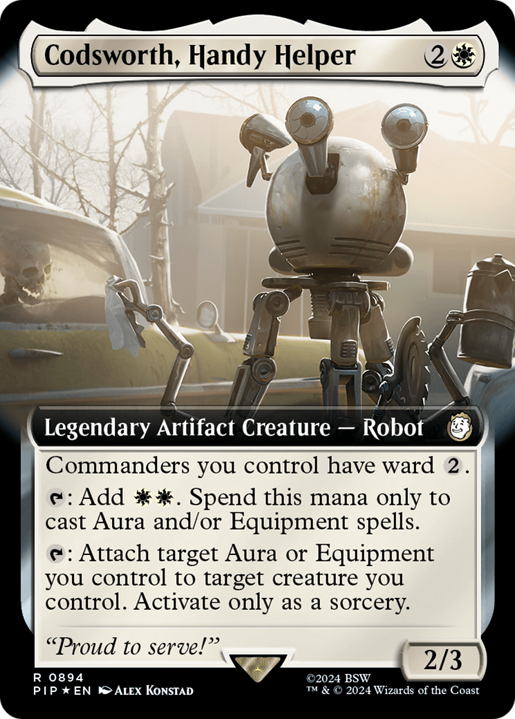 Codsworth, Handy Helper (Extended Art) (Surge Foil) [Fallout] | Kessel Run Games Inc. 