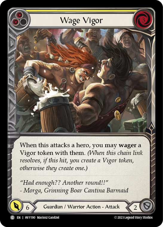 Wage Vigor (Yellow) [HVY190] (Heavy Hitters)  Rainbow Foil | Kessel Run Games Inc. 