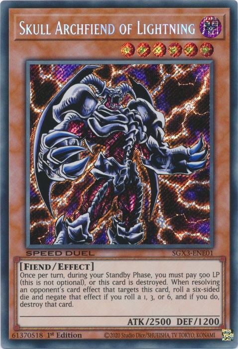 Skull Archfiend of Lightning [SGX3-ENE01] Secret Rare | Kessel Run Games Inc. 