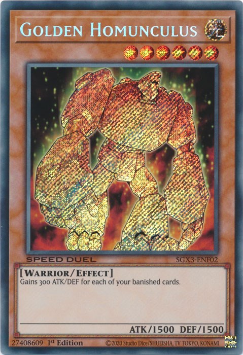 Golden Homunculus [SGX3-ENF02] Secret Rare | Kessel Run Games Inc. 