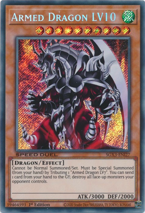 Armed Dragon LV10 [SGX3-ENI27] Secret Rare | Kessel Run Games Inc. 