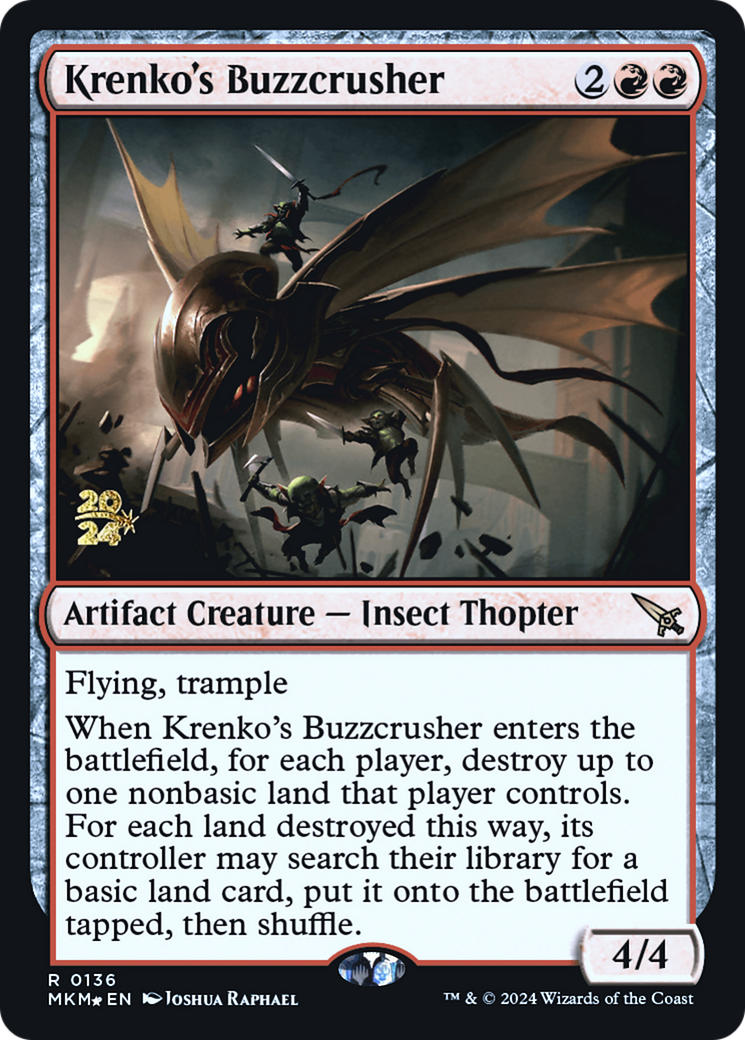 Krenko's Buzzcrusher [Murders at Karlov Manor Prerelease Promos] | Kessel Run Games Inc. 