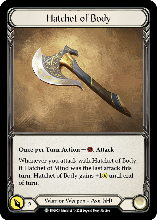 Hatchet of Body [BOL003] (Monarch Boltyn Blitz Deck) | Kessel Run Games Inc. 