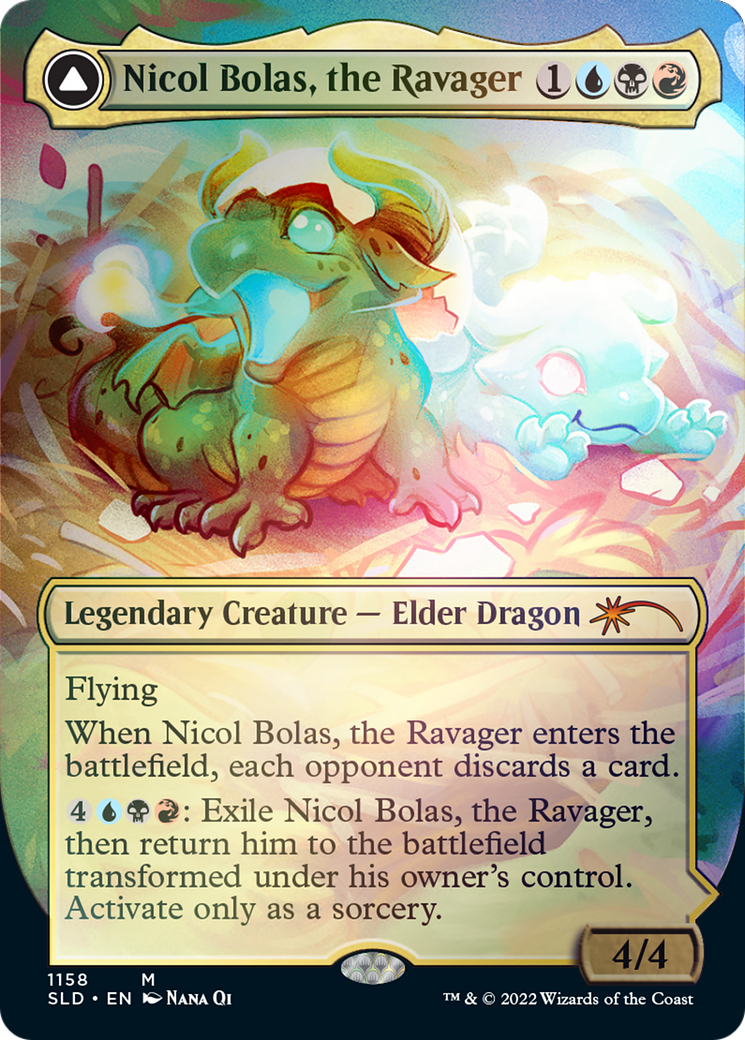 Nicol Bolas, the Ravager // Nicol Bolas, the Arisen (Borderless) [Secret Lair: From Cute to Brute] | Kessel Run Games Inc. 