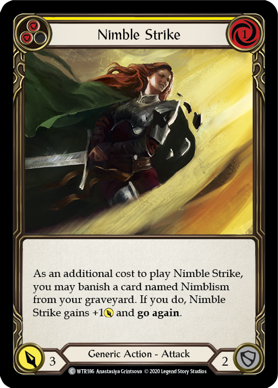 Nimble Strike (Yellow) [U-WTR186] (Welcome to Rathe Unlimited)  Unlimited Rainbow Foil | Kessel Run Games Inc. 