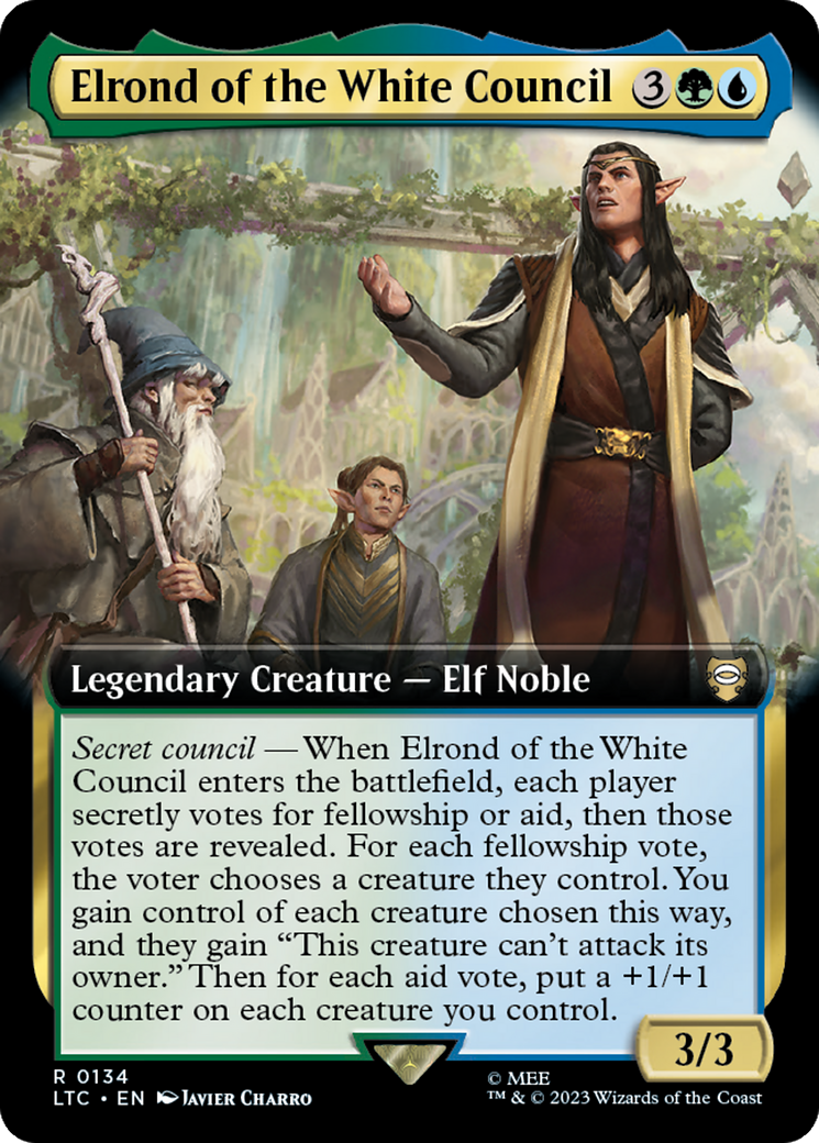 Elrond of the White Council (Extended Art) [The Lord of the Rings: Tales of Middle-Earth Commander] | Kessel Run Games Inc. 