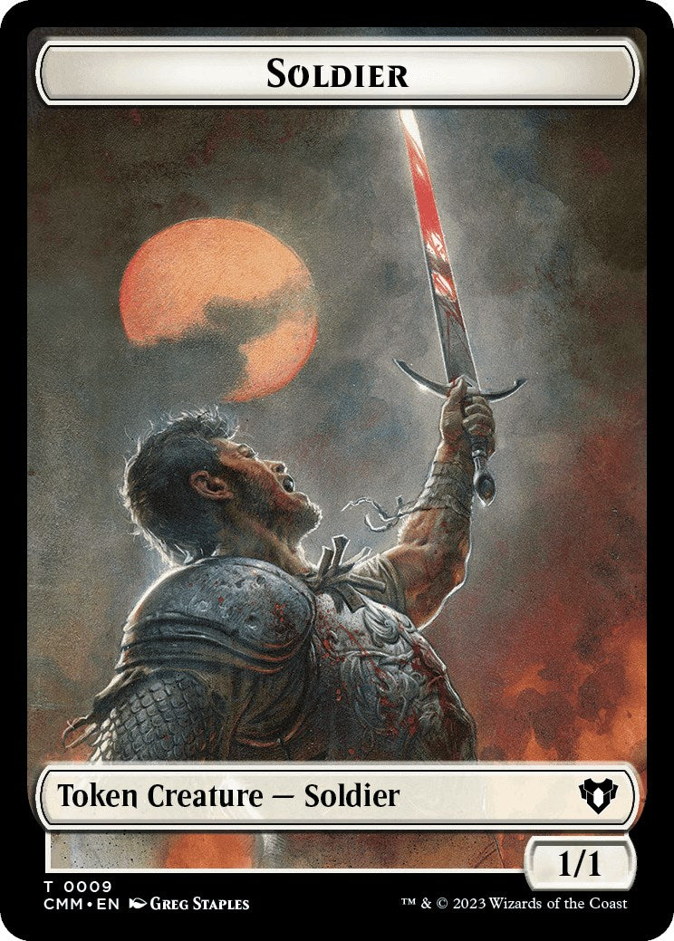 Soldier // Dragon (0020) Double-Sided Token [Commander Masters Tokens] | Kessel Run Games Inc. 