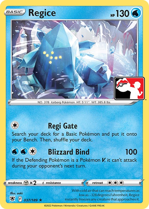 Regice (037/189) [Prize Pack Series Three] | Kessel Run Games Inc. 