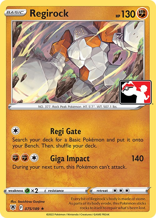 Regirock (075/189) [Prize Pack Series Three] | Kessel Run Games Inc. 