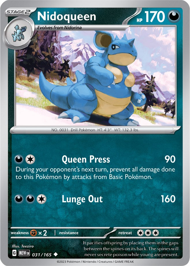 Nidoqueen (031/165) [Scarlet & Violet: 151] | Kessel Run Games Inc. 