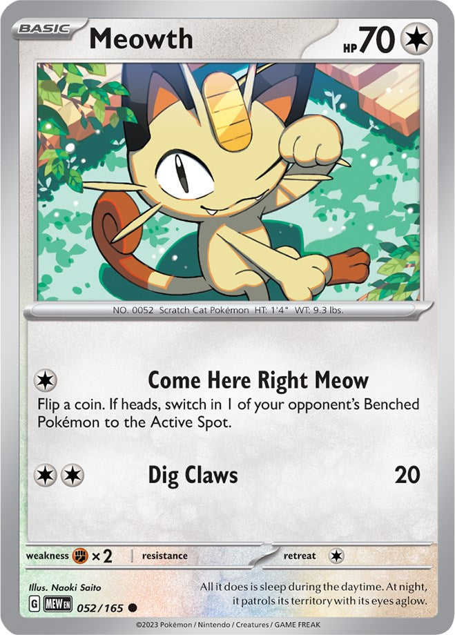 Meowth (052/165) [Scarlet & Violet: 151] | Kessel Run Games Inc. 