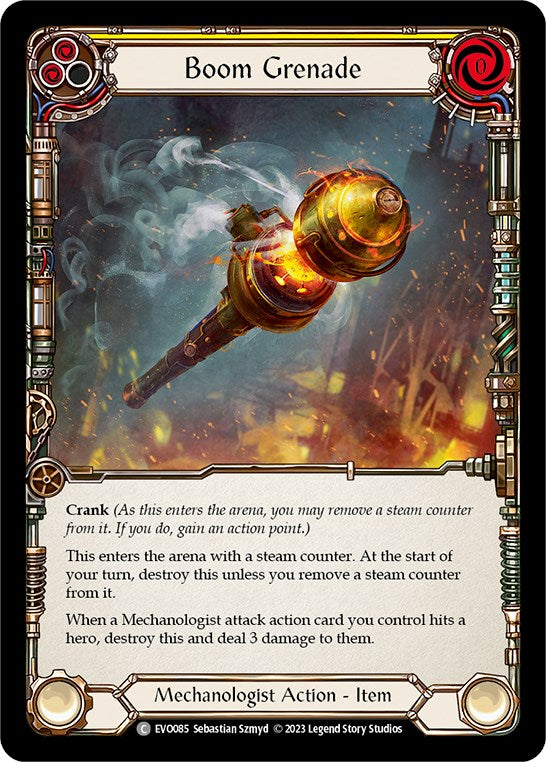 Boom Grenade (Yellow) [EVO085] (Bright Lights)  Rainbow Foil | Kessel Run Games Inc. 