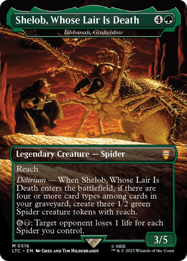 Shelob, Whose Lair Is Death - Ishkanah, Grafwidow (Borderless) [The Lord of the Rings: Tales of Middle-Earth Commander] | Kessel Run Games Inc. 