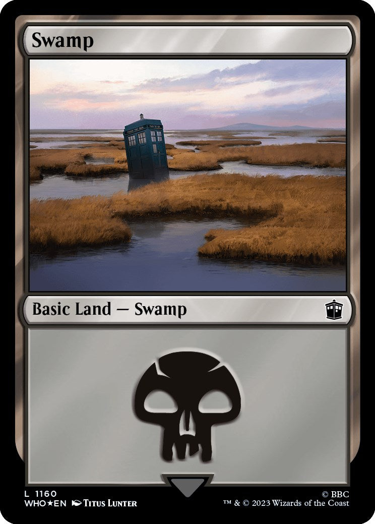 Swamp (1160) (Surge Foil) [Doctor Who] | Kessel Run Games Inc. 