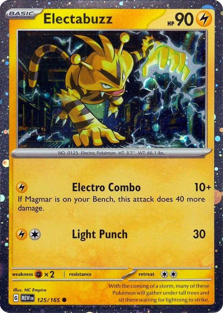 Electabuzz (125/165) (Cosmos Holo) [Miscellaneous Cards] | Kessel Run Games Inc. 