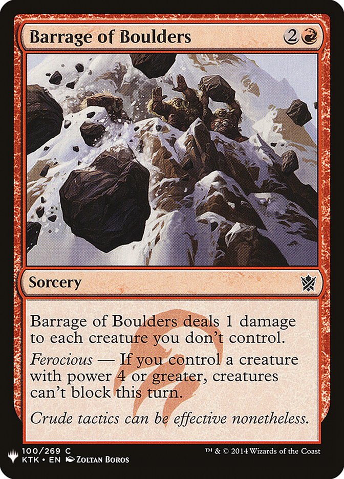 Barrage of Boulders [Mystery Booster] | Kessel Run Games Inc. 