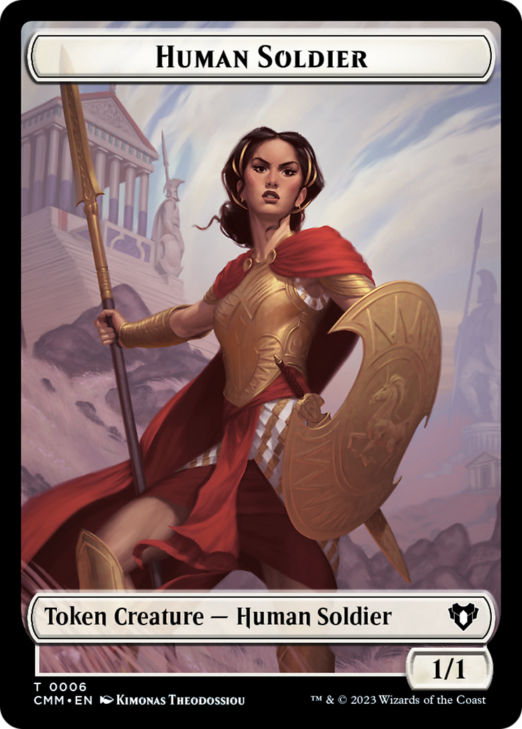 Human Soldier // Elemental (0025) Double-Sided Token [Commander Masters Tokens] | Kessel Run Games Inc. 