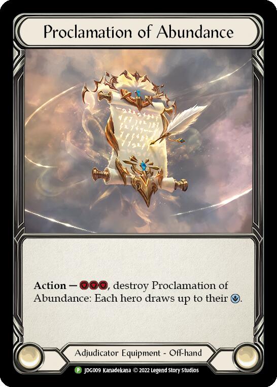 Proclamation of Abundance [JDG009] (Promo)  Cold Foil | Kessel Run Games Inc. 