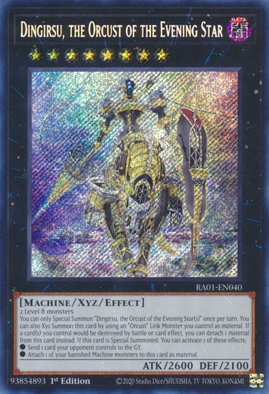 Dingirsu, the Orcust of the Evening Star [RA01-EN040] Secret Rare | Kessel Run Games Inc. 