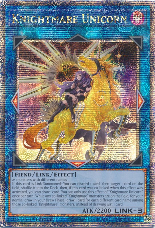 Knightmare Unicorn (Alternate Art) [RA01-EN043] Quarter Century Secret Rare | Kessel Run Games Inc. 