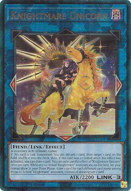 Knightmare Unicorn (Alternate Art) [RA01-EN043] Prismatic Ultimate Rare | Kessel Run Games Inc. 