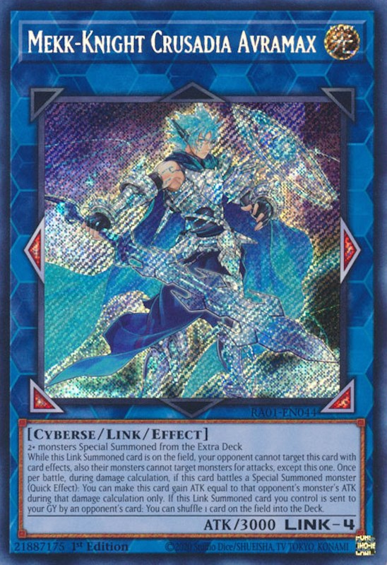 Mekk-Knight Crusadia Avramax [RA01-EN044] Secret Rare | Kessel Run Games Inc. 