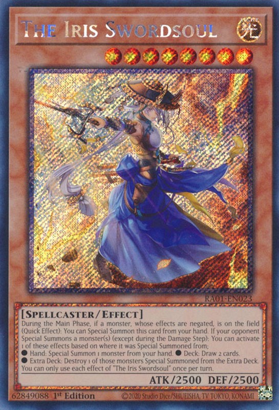 The Iris Swordsoul [RA01-EN023] Platinum Secret Rare | Kessel Run Games Inc. 