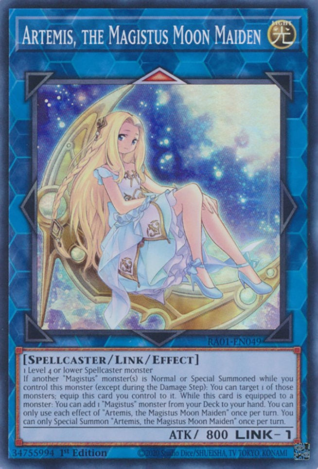 Artemis, the Magistus Moon Maiden [RA01-EN049] Super Rare | Kessel Run Games Inc. 