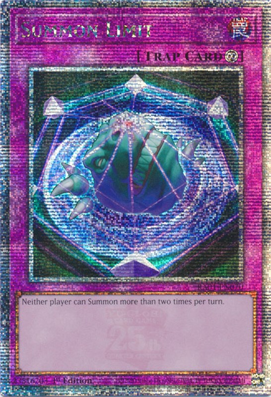 Summon Limit [RA01-EN070] Quarter Century Secret Rare | Kessel Run Games Inc. 