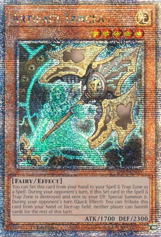 Artifact Lancea [RA01-EN006] Quarter Century Secret Rare | Kessel Run Games Inc. 