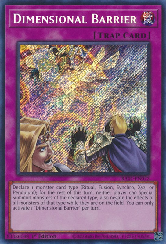 Dimensional Barrier [RA01-EN072] Secret Rare | Kessel Run Games Inc. 