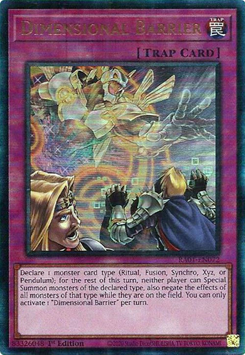 Dimensional Barrier [RA01-EN072] Prismatic Ultimate Rare | Kessel Run Games Inc. 