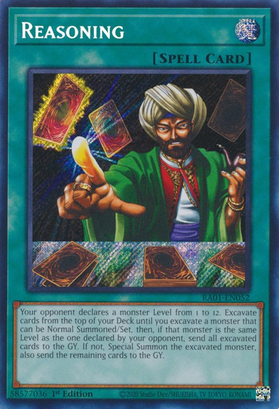 Reasoning [RA01-EN052] Secret Rare | Kessel Run Games Inc. 